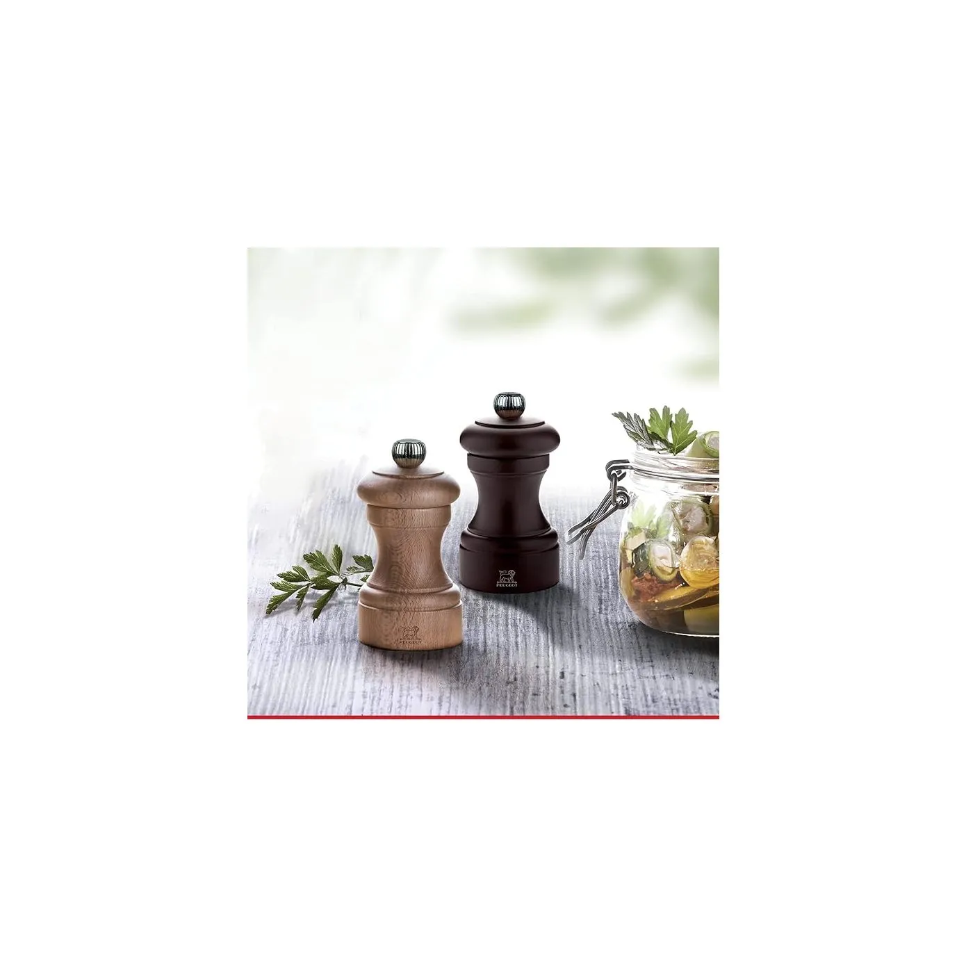 Peugeot Bistro 2 Piece Salt and Pepper Grinder, 10cm, Chocolate Wood - Image 2