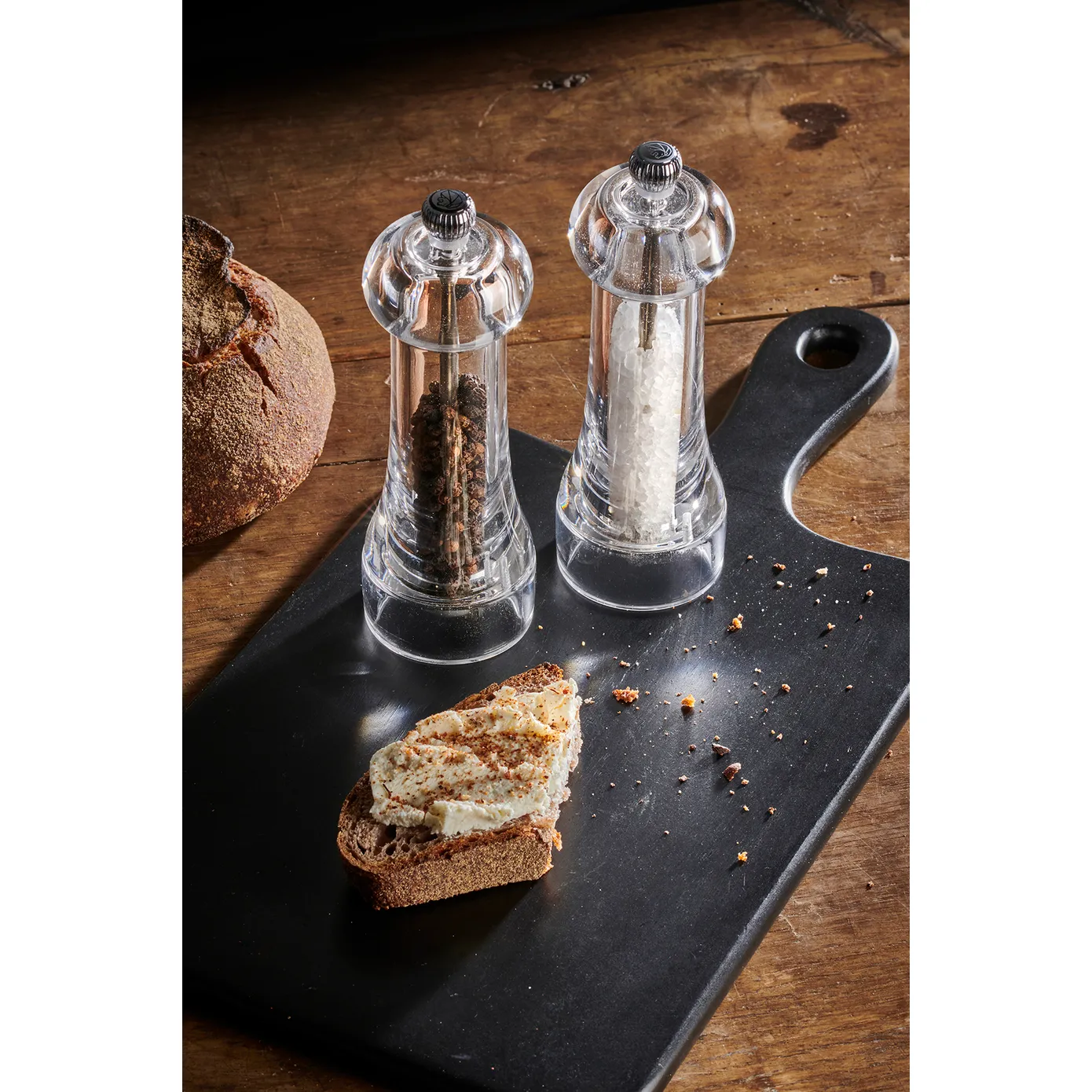 Peugeot Toul 2 Piece Salt and Pepper Grinder, 16cm, Clear