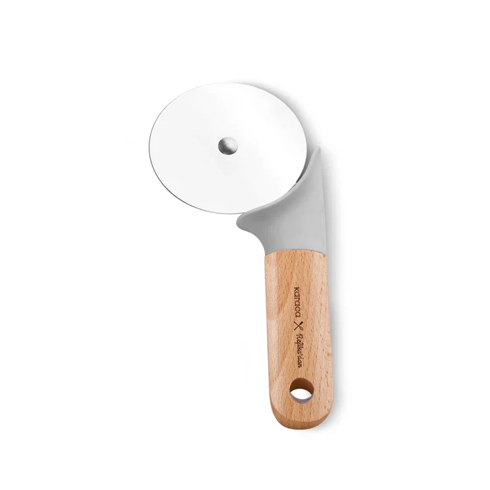 Karaca x Refika Pizza Slicer with Wooden Handle, Gray - Image 5