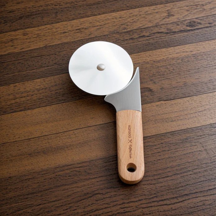 Karaca x Refika Pizza Slicer with Wooden Handle, Gray - Image 6