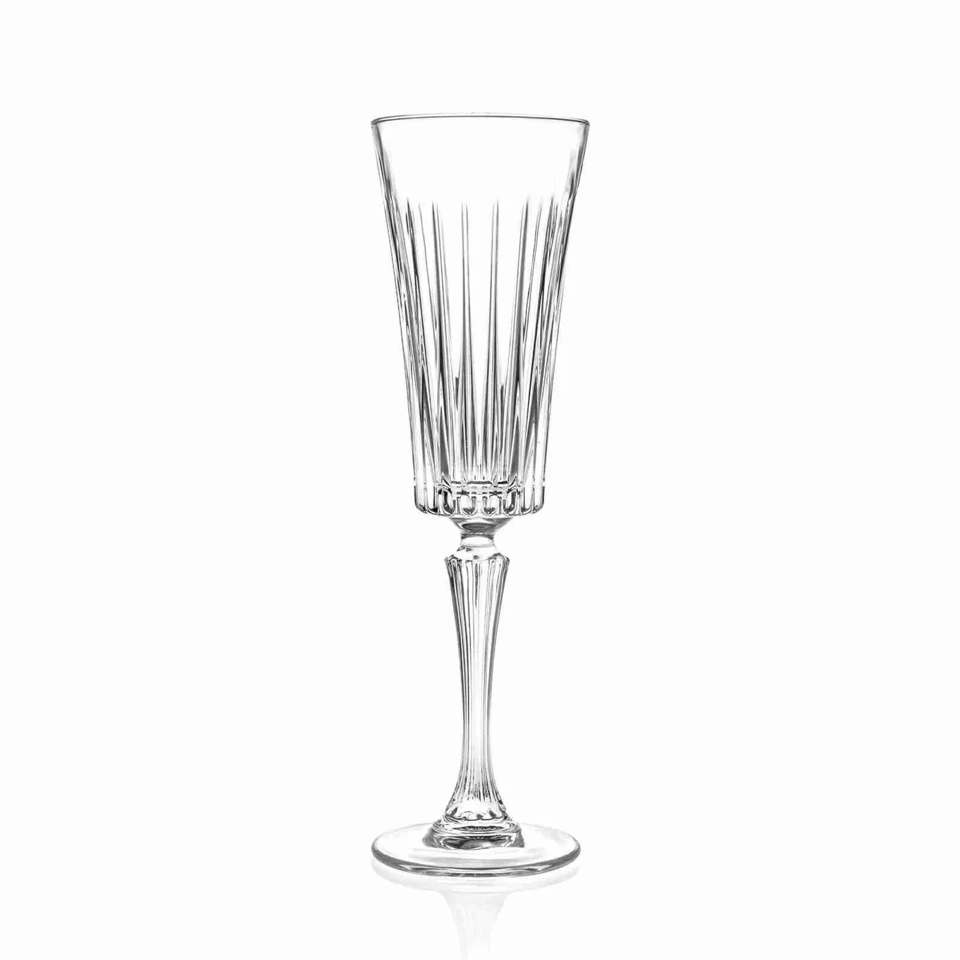 Rcr Timeless 6-Piece Crystal Glass Fluted Wine Glasses, 238ml, Clear - Image 3