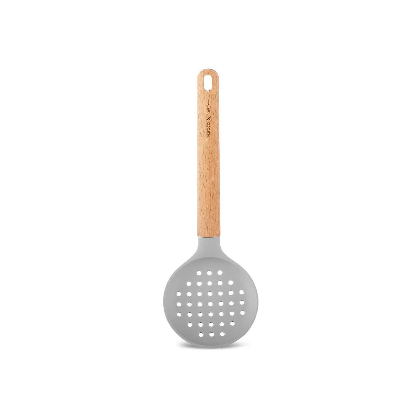 Karaca x Refika Wooden Handle Silicone Colander, Gray - Image 5