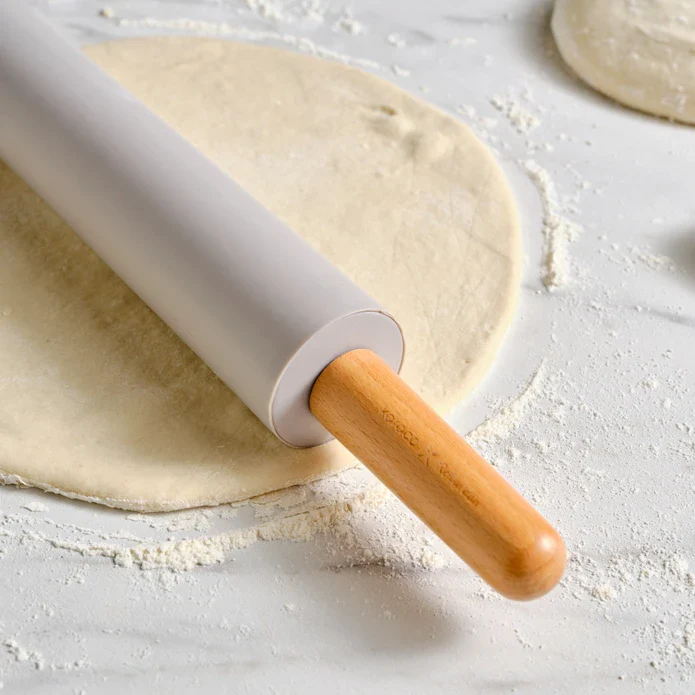 Karaca x Refika Silicone Roller with Wooden Hand, Gray - Image 3