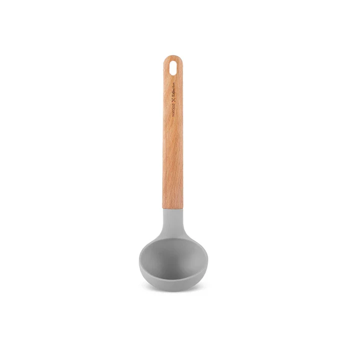 Karaca x Refika Wooden Handle Silicone Ladle, Gray - Image 5