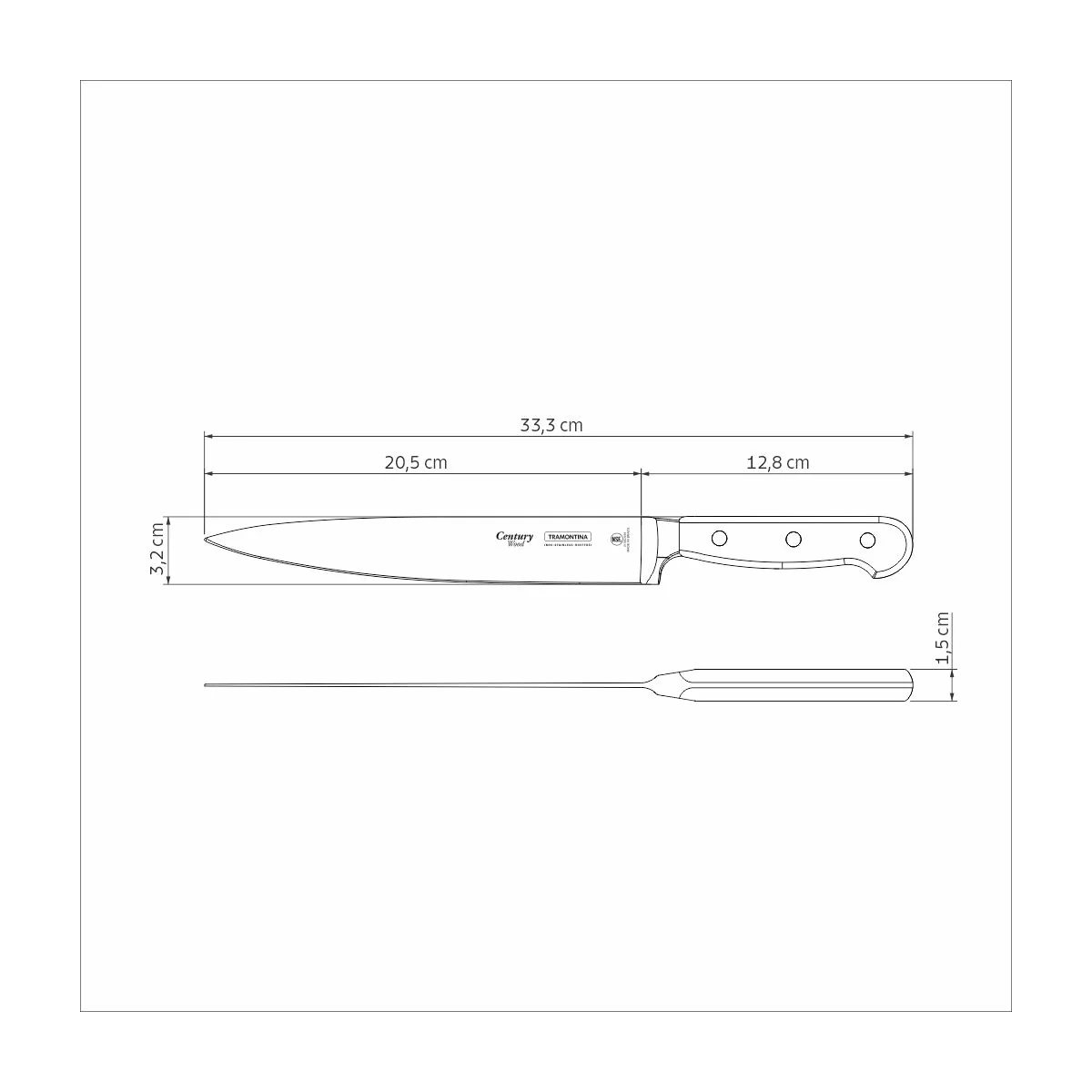 Tramontina Stainless Steel Carving Knife, Inox - Image 3