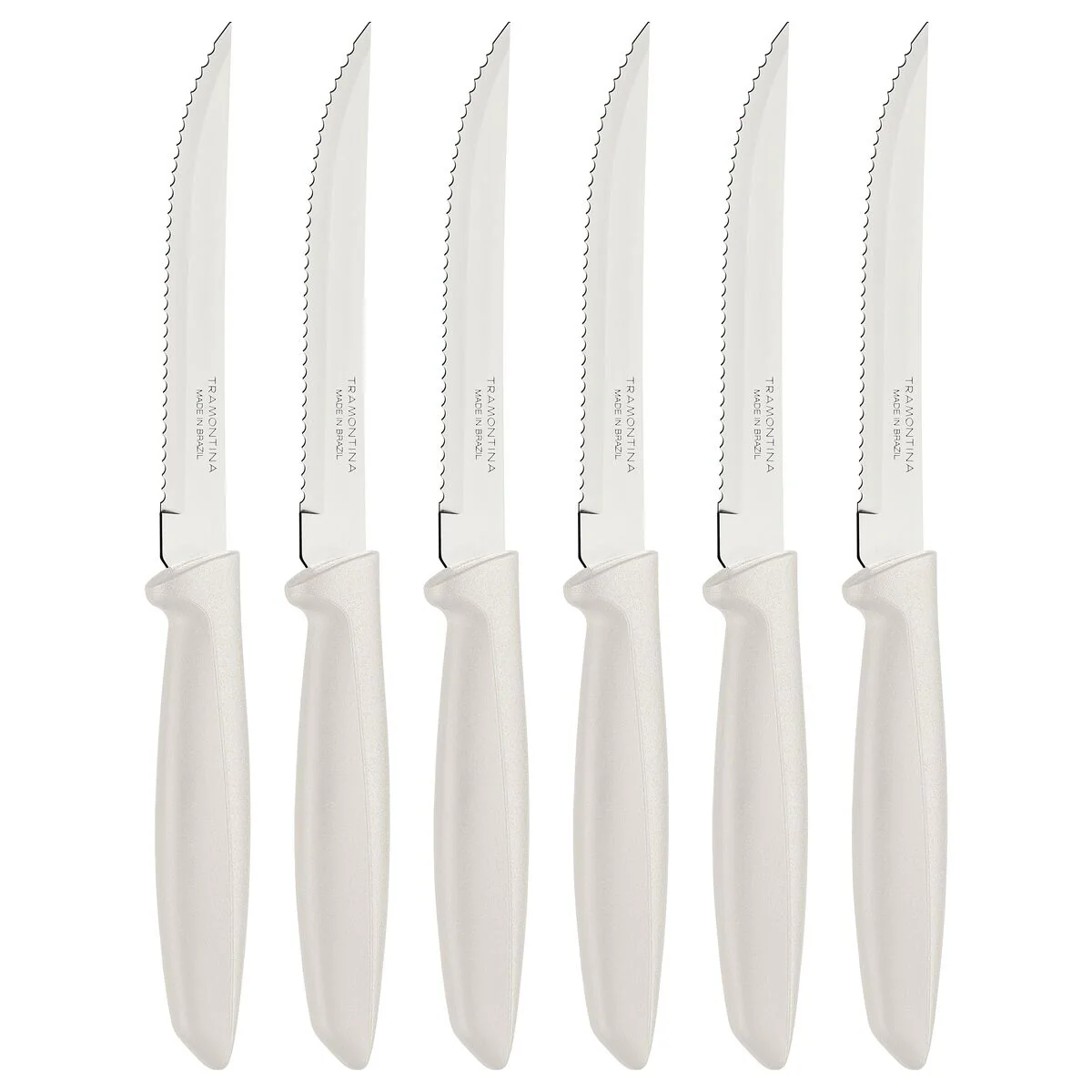 Tramontina 6 Piece Stainless Steel Knife Set, White