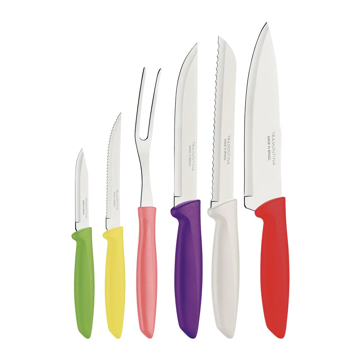 Tramontina 6-Piece Stainless Steel Kitchen Knife Set, Multi - Image 3