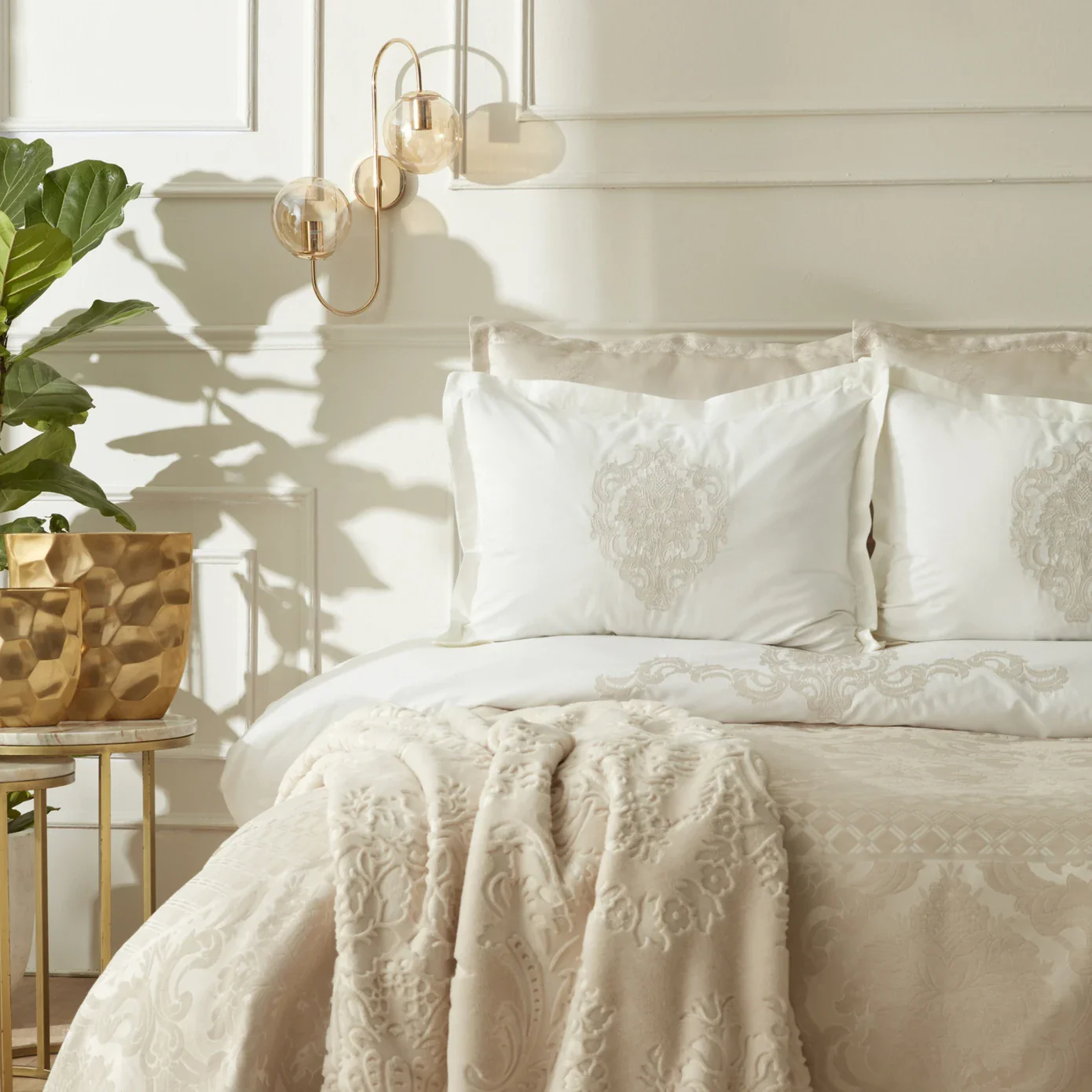 Karaca Home Tugba 8-Piece Bedding Set, Double, Gold - Image 2