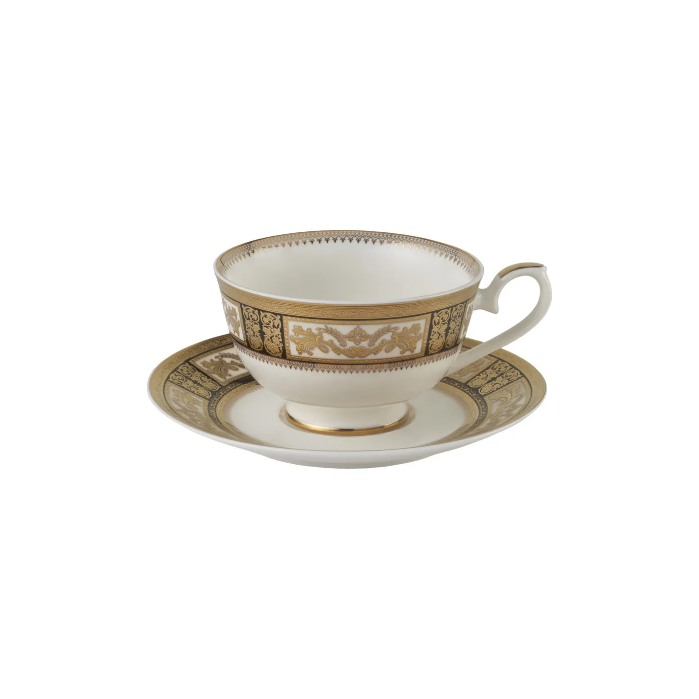 Weimar Friederike Of Hesse-Darmstadt 15 Piece Fine Bone Tea Set, White Gold - Image 6