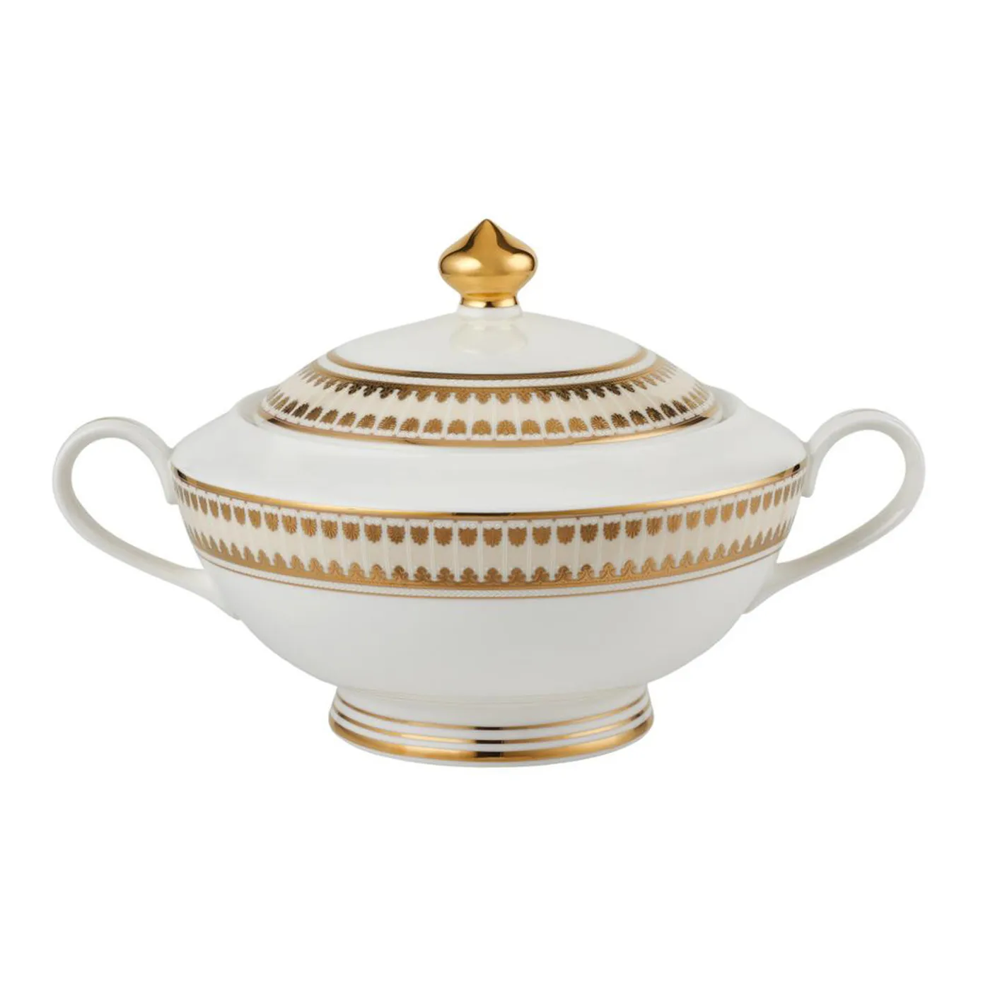 Weimar Joanna Of Bavaria 63-Piece Fine Bone China Dinner Set for 12 People, White Gold - Image 3