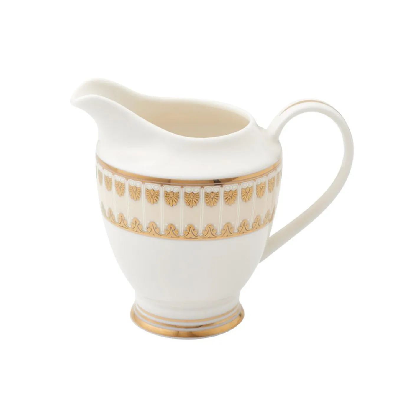 Weimar Joanna Of Bavaria 63-Piece Fine Bone China Dinner Set for 12 People, White Gold - Image 4
