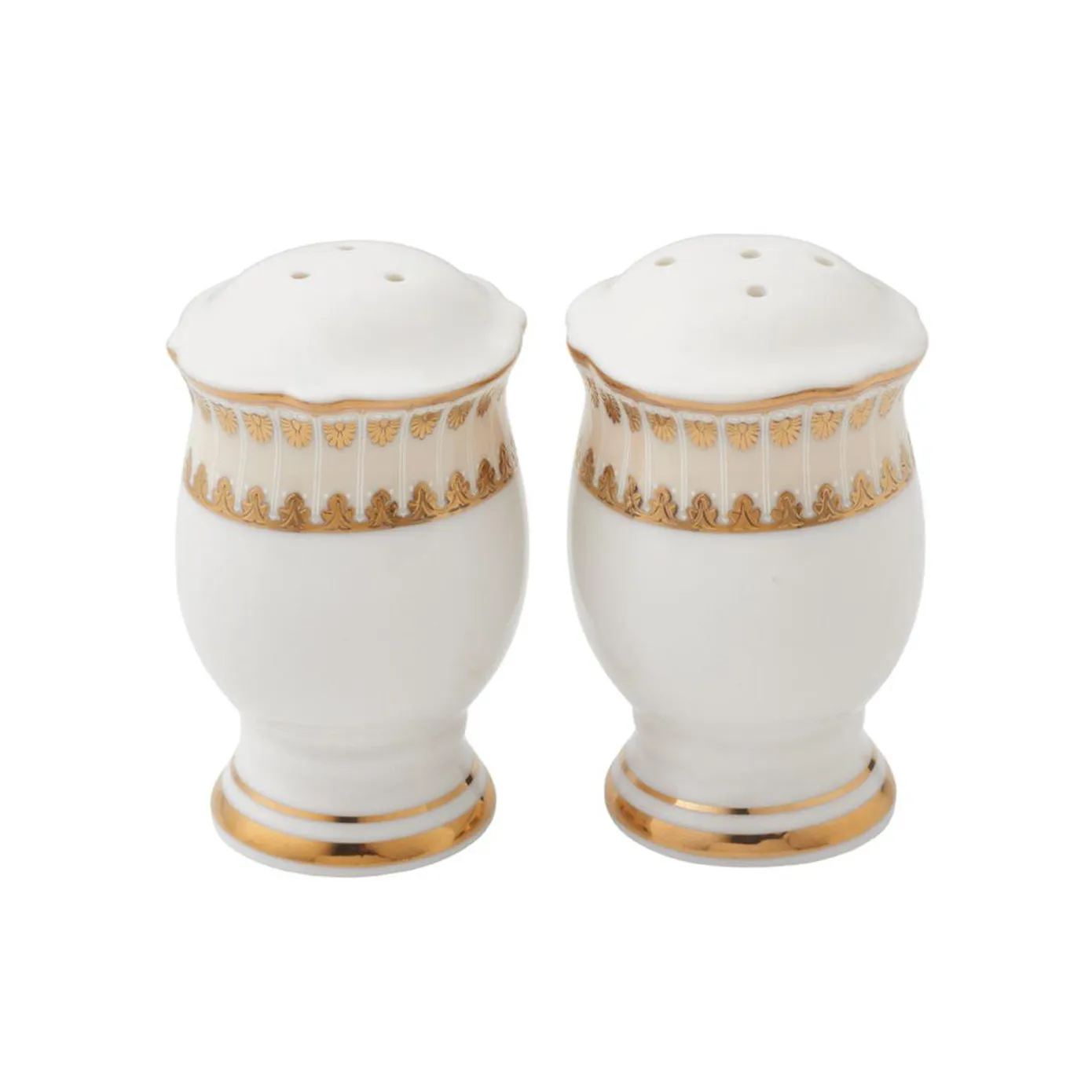 Weimar Joanna Of Bavaria 63-Piece Fine Bone China Dinner Set for 12 People, White Gold - Image 5