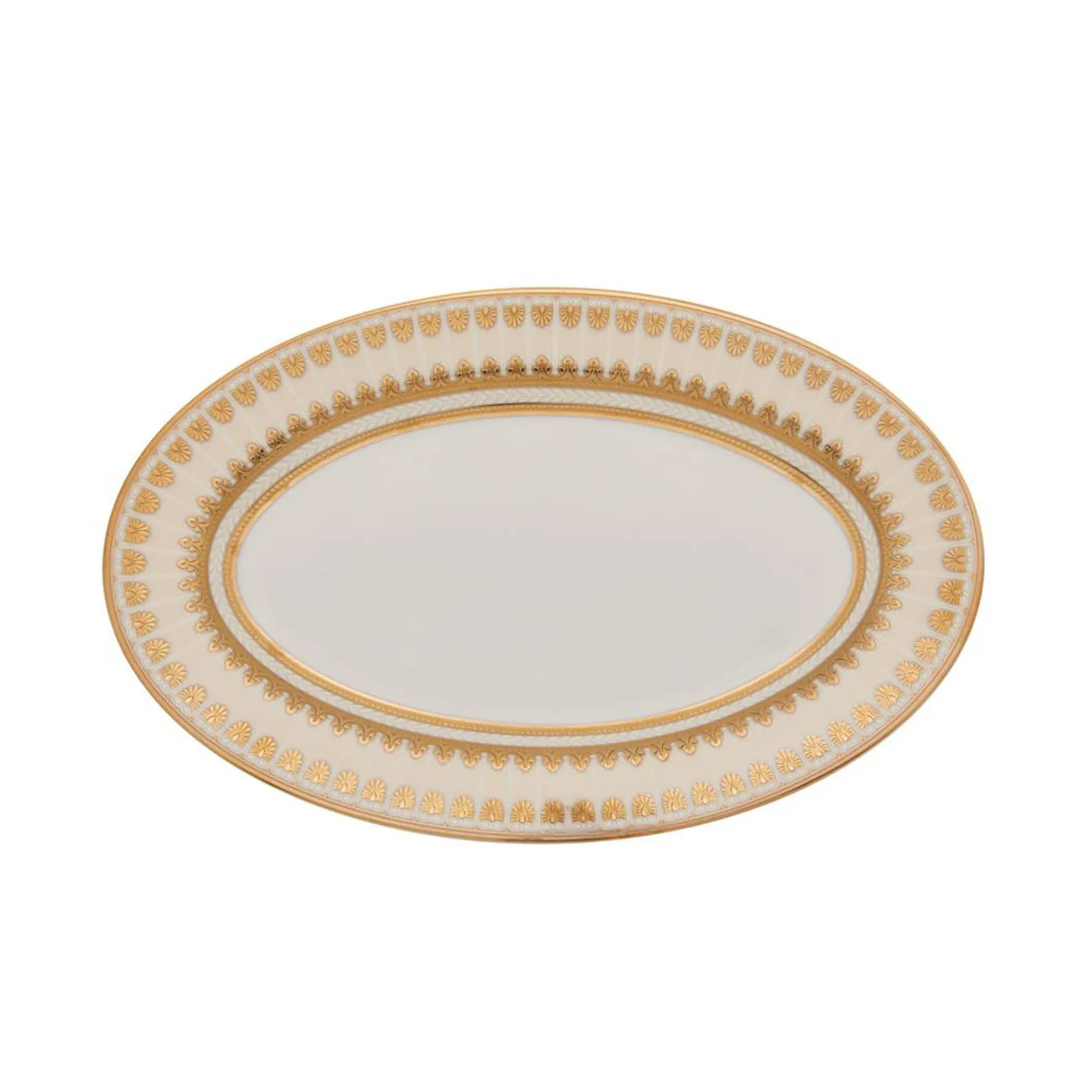 Weimar Joanna Of Bavaria 63-Piece Fine Bone China Dinner Set for 12 People, White Gold - Image 6