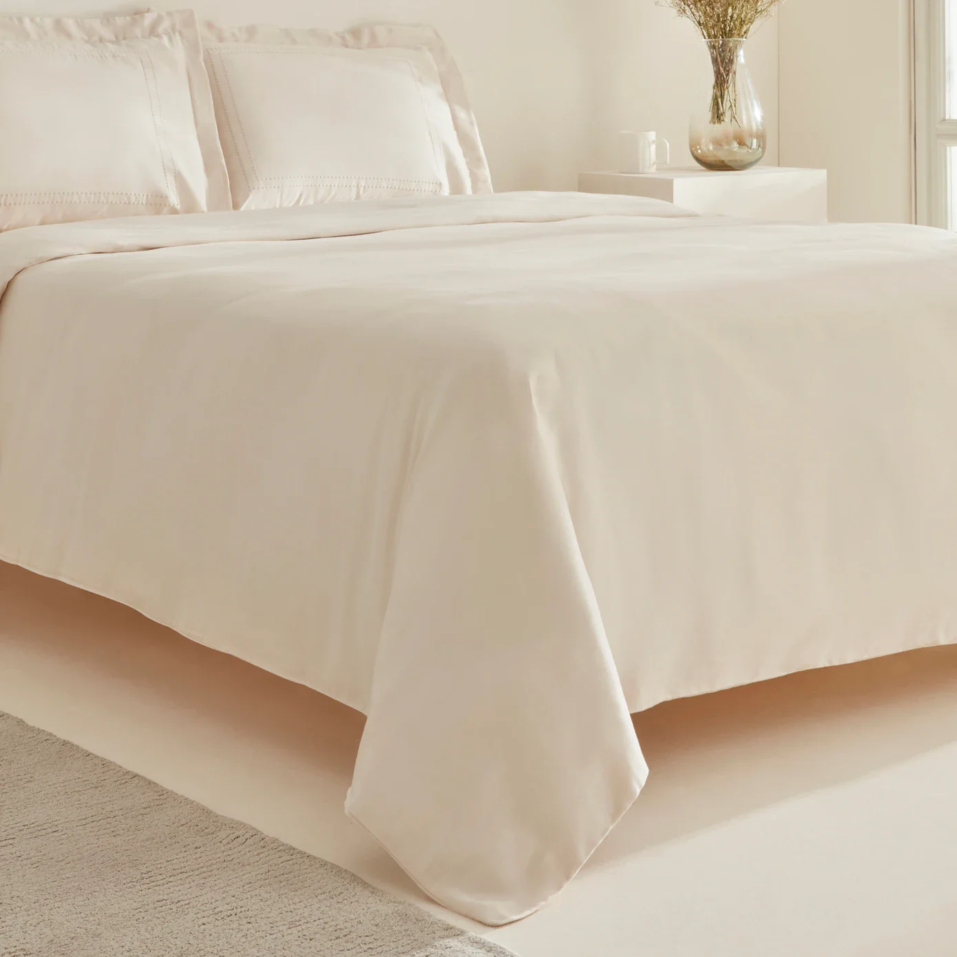 Karaca Home White Collection Felves 100% Turkish Cotton Duvet Cover Set, King Size, Beige - Image 2