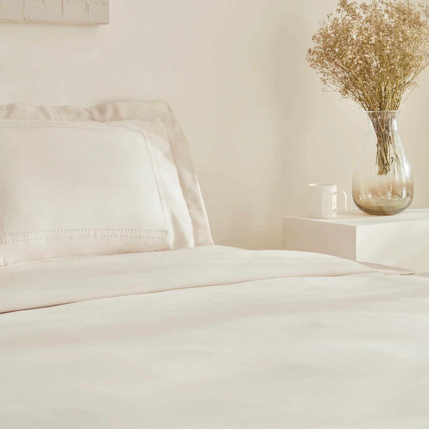 Karaca Home White Collection Felves 100% Turkish Cotton Duvet Cover Set, King Size, Beige - Image 3