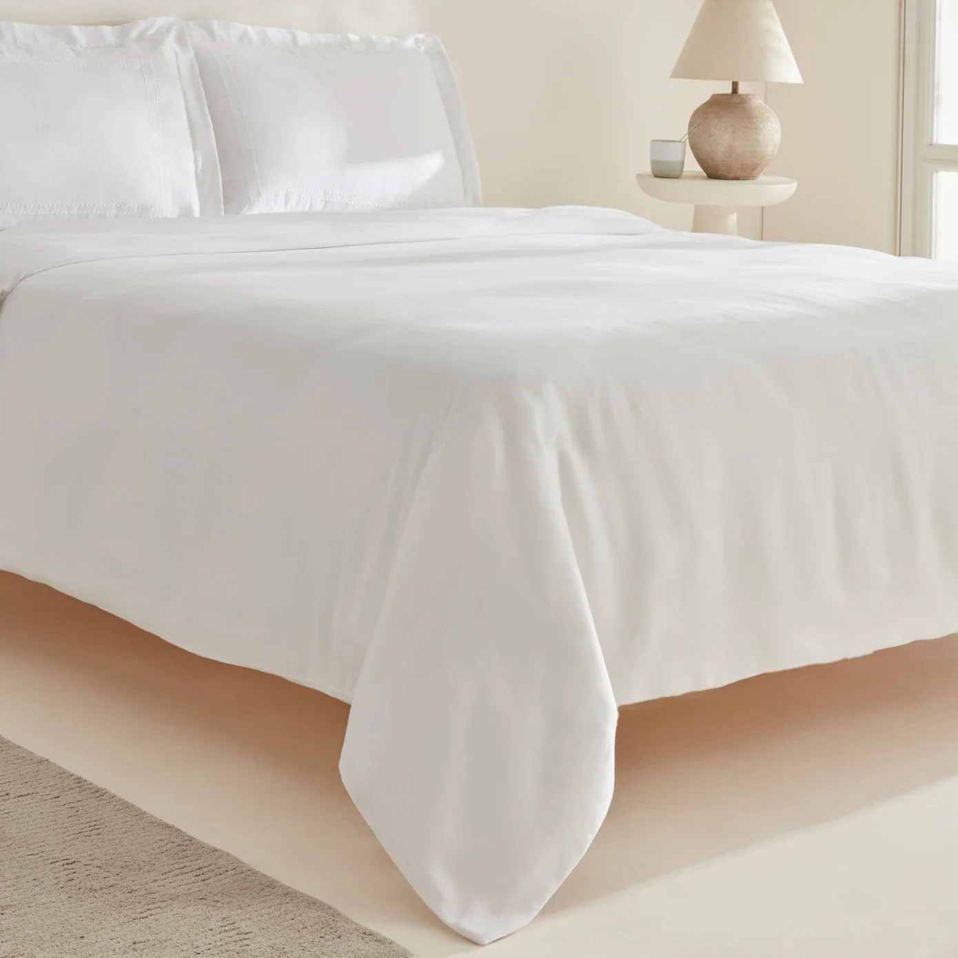 Karaca Home White Collection Felves 100% Turkish Cotton Duvet Cover Set, Double, White - Image 2