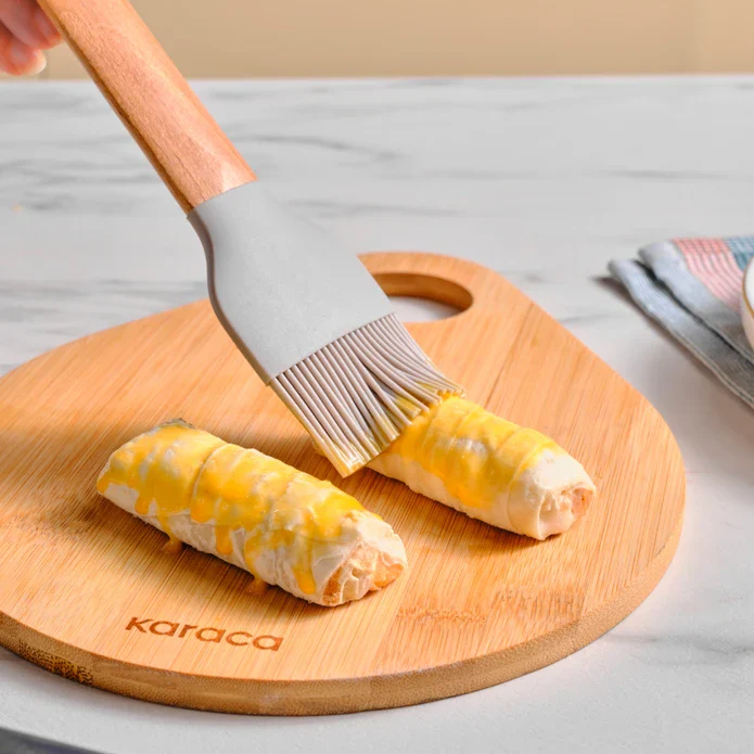 Karaca x Refika Wooden Handle Silicone Brush, Gray - Image 3