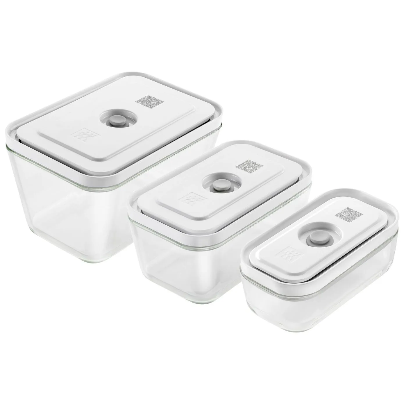 Zwilling Fresh & Save 3 Piece Vacuum Storage Container Set, White