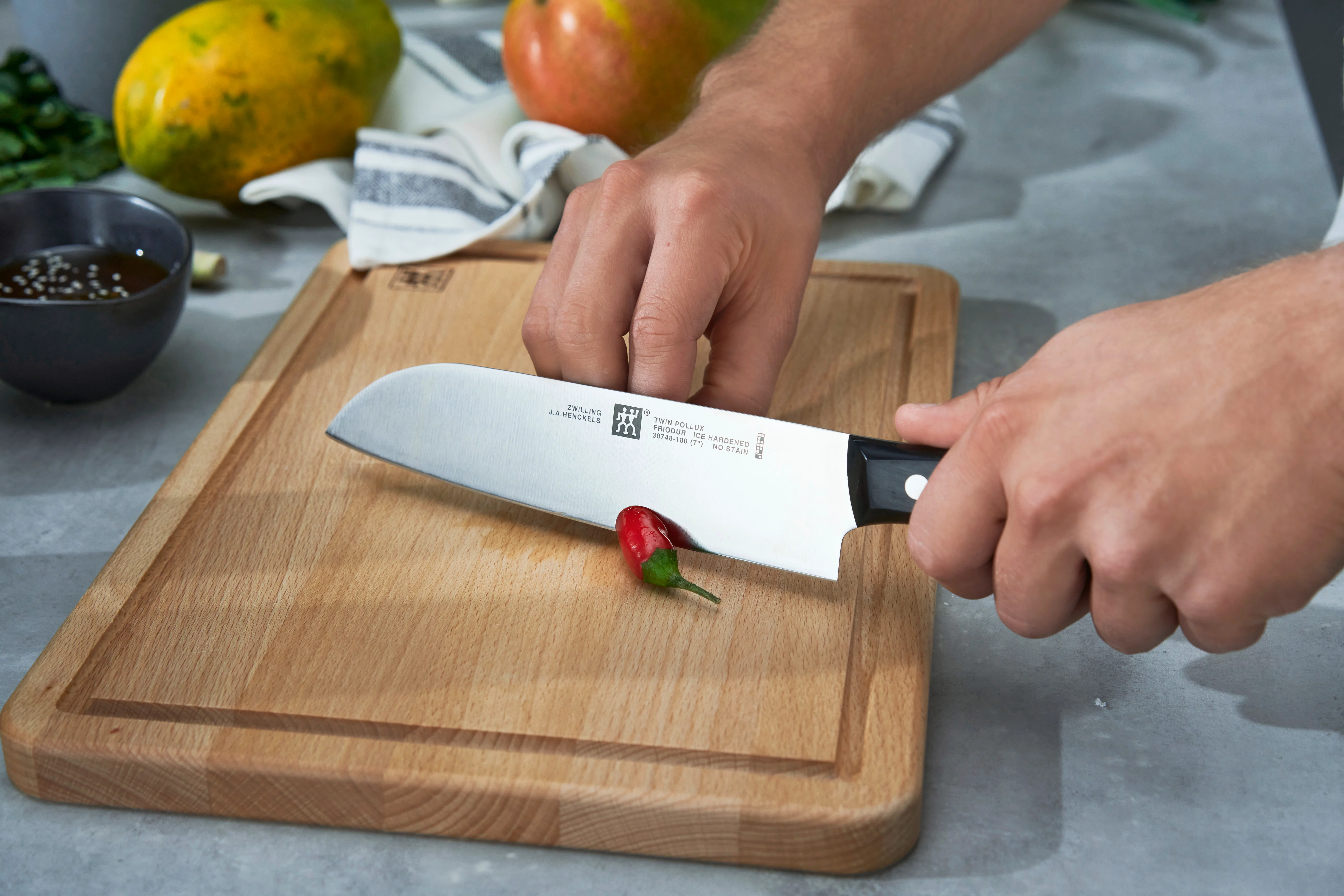 Zwilling Twin P. Santoku Knife, 18cm, Grey